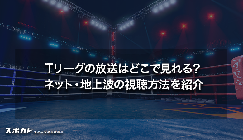Tリーグ2024-25の放送はどこで見れる？ネット・地上波の視聴方法を紹介