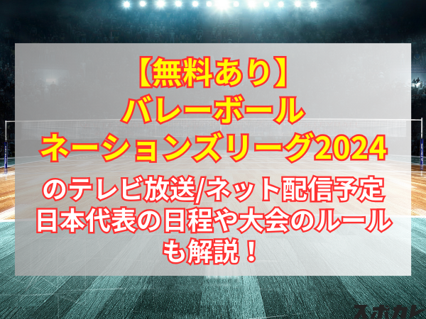 【無料あり】バレーボールネーションズリーグ2024のテレビ放送/ネット配信予定　日本代表の日程や大会のルールも解説！