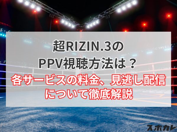 超RIZIN.3(ライジン)のPPV視聴方法は？各サービスの料金、見逃し配信について徹底解説！