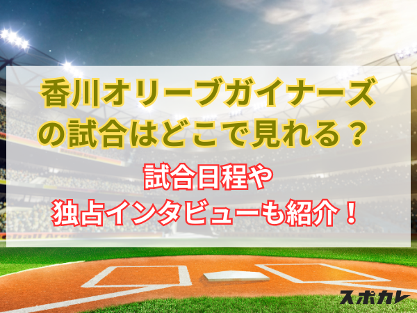 香川オリーブガイナーズの試合はどこで見れる？ 試合日程や選手・社長の独占インタビューも紹介！