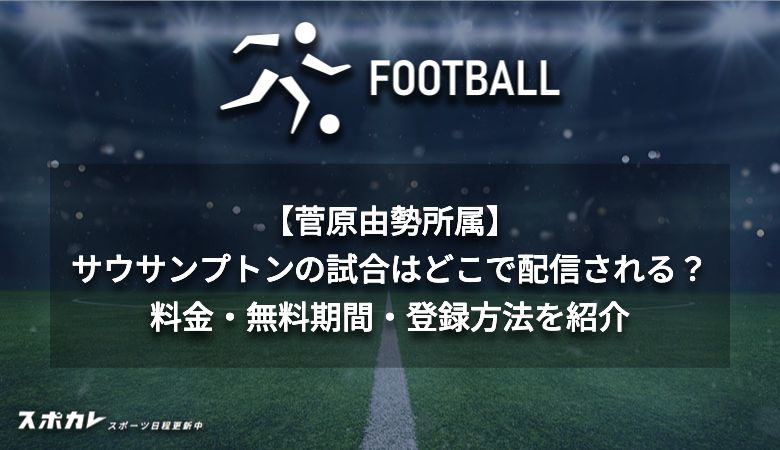 【菅原由勢所属】サウサンプトンの試合はどこで配信される？料金・無料期間・登録方法を紹介