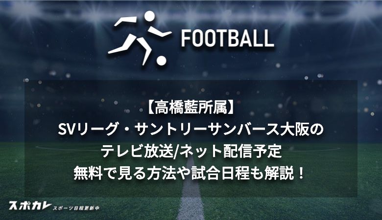 【高橋藍所属】SVリーグ・サントリーサンバース大阪のテレビ放送/ネット配信予定　無料で見る方法や試合日程も解説！