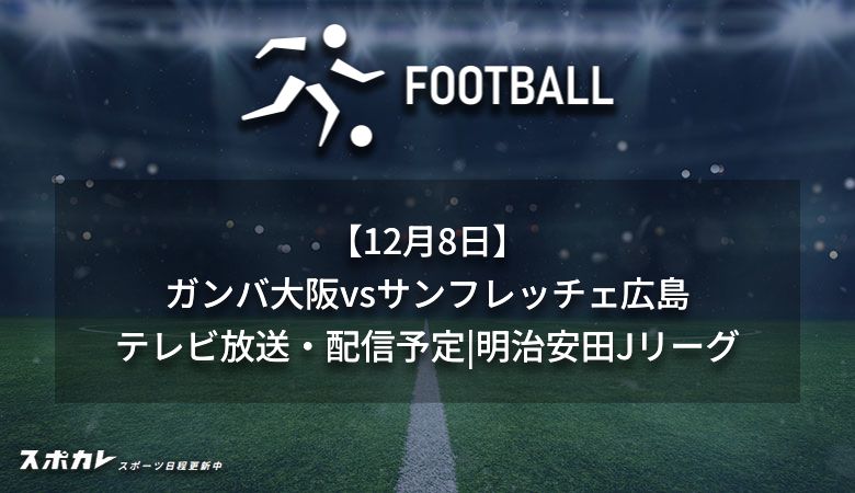 【12月8日】ガンバ大阪vsサンフレッチェ広島のテレビ放送・配信予定|J1リーグ2024