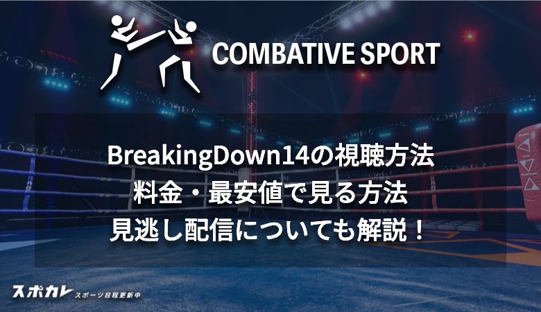 ブレイキングダウン14(BreakingDown14)の視聴方法 料金・最安値で見る方法・見逃し配信についても解説！