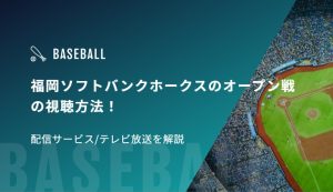 福岡ソフトバンクホークスのオープン戦の視聴方法！配信サービス/テレビ放送を解説