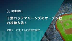 千葉ロッテマリーンズのオープン戦の視聴方法！配信サービス/テレビ放送を解説